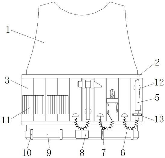 A hardware tool jacket convenient for carrying and using the hardware tool