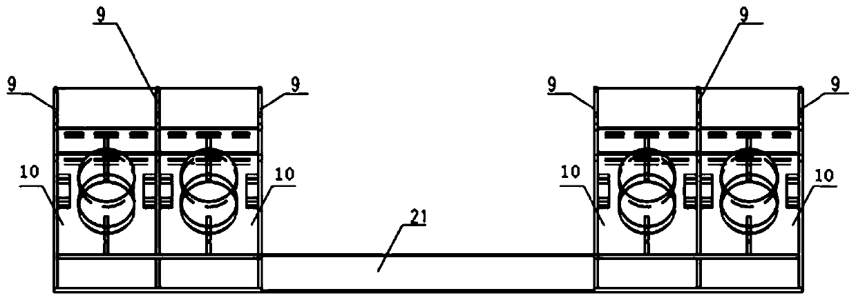 Tower top anchoring device for connecting double main cables of suspension cable pipeline bridge