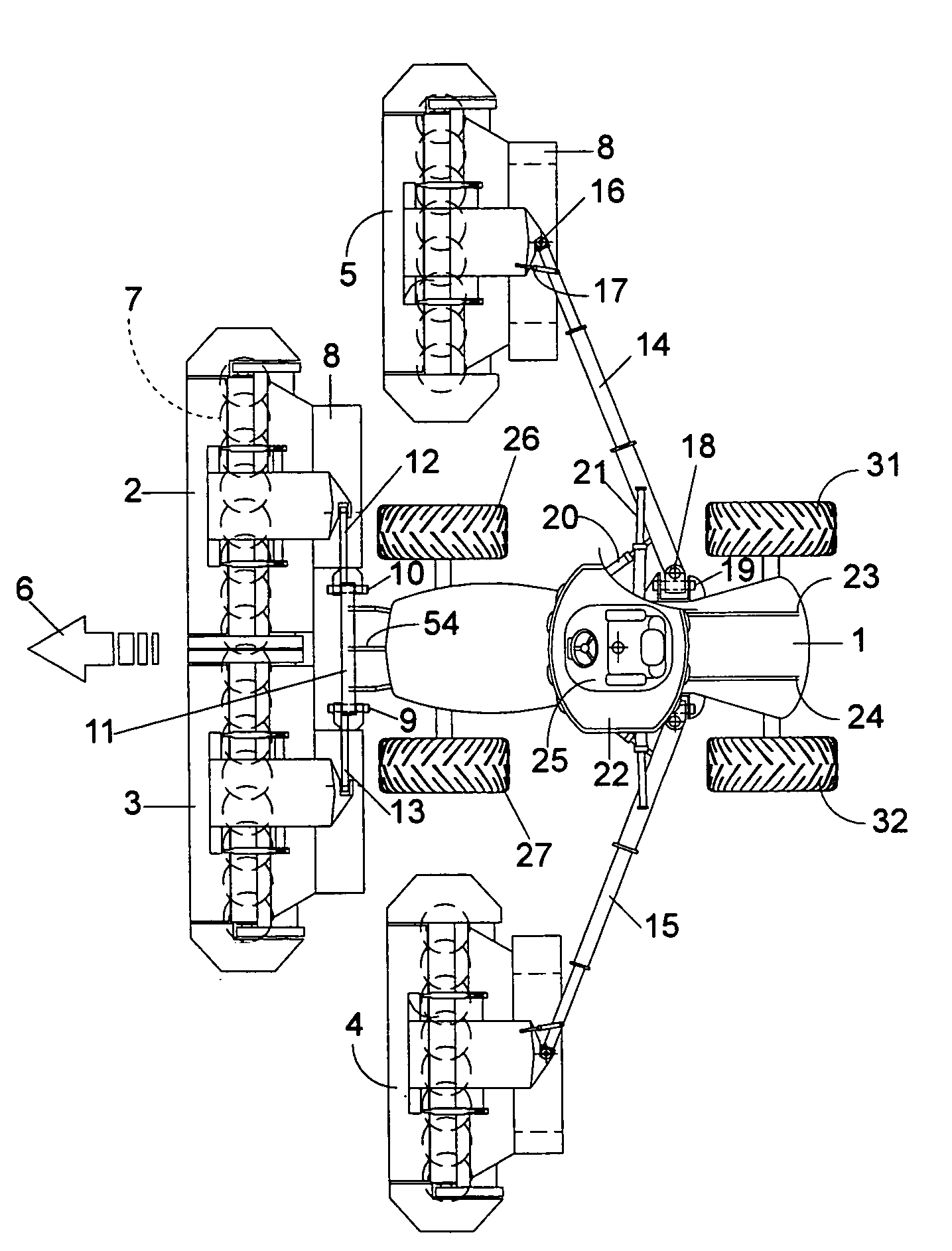 Agricultural machine for cutting products