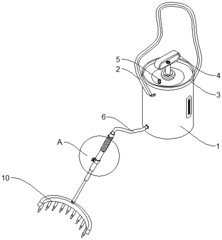 Pesticide application device for preventing and treating soybean root rot