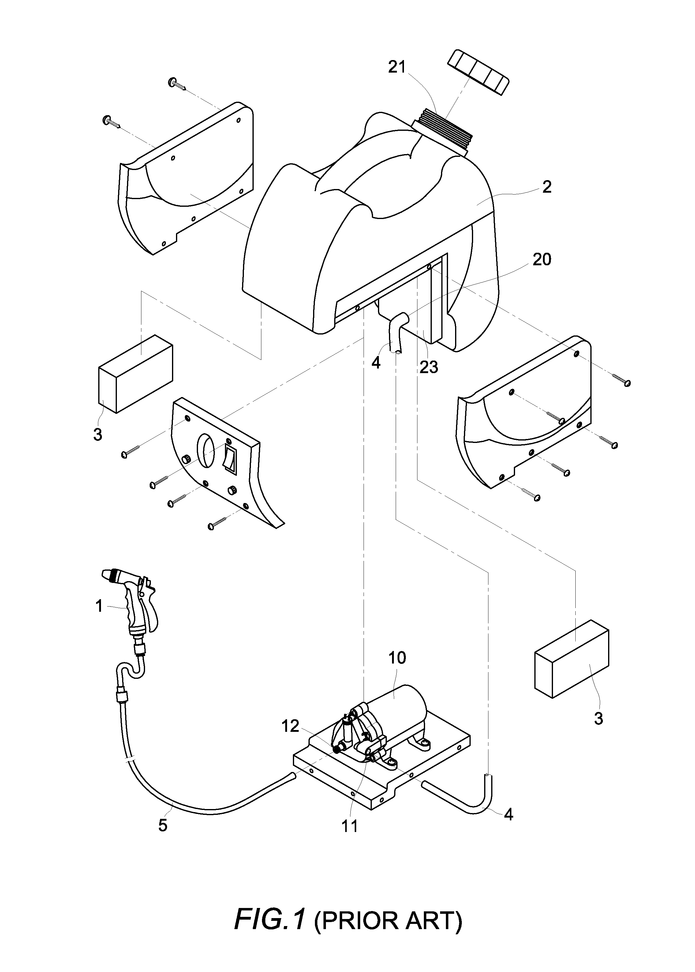 Discharge Implement of Reservoir for Portable Pressurized Sprayer