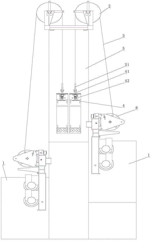 Construction hoist with built-in balance weights