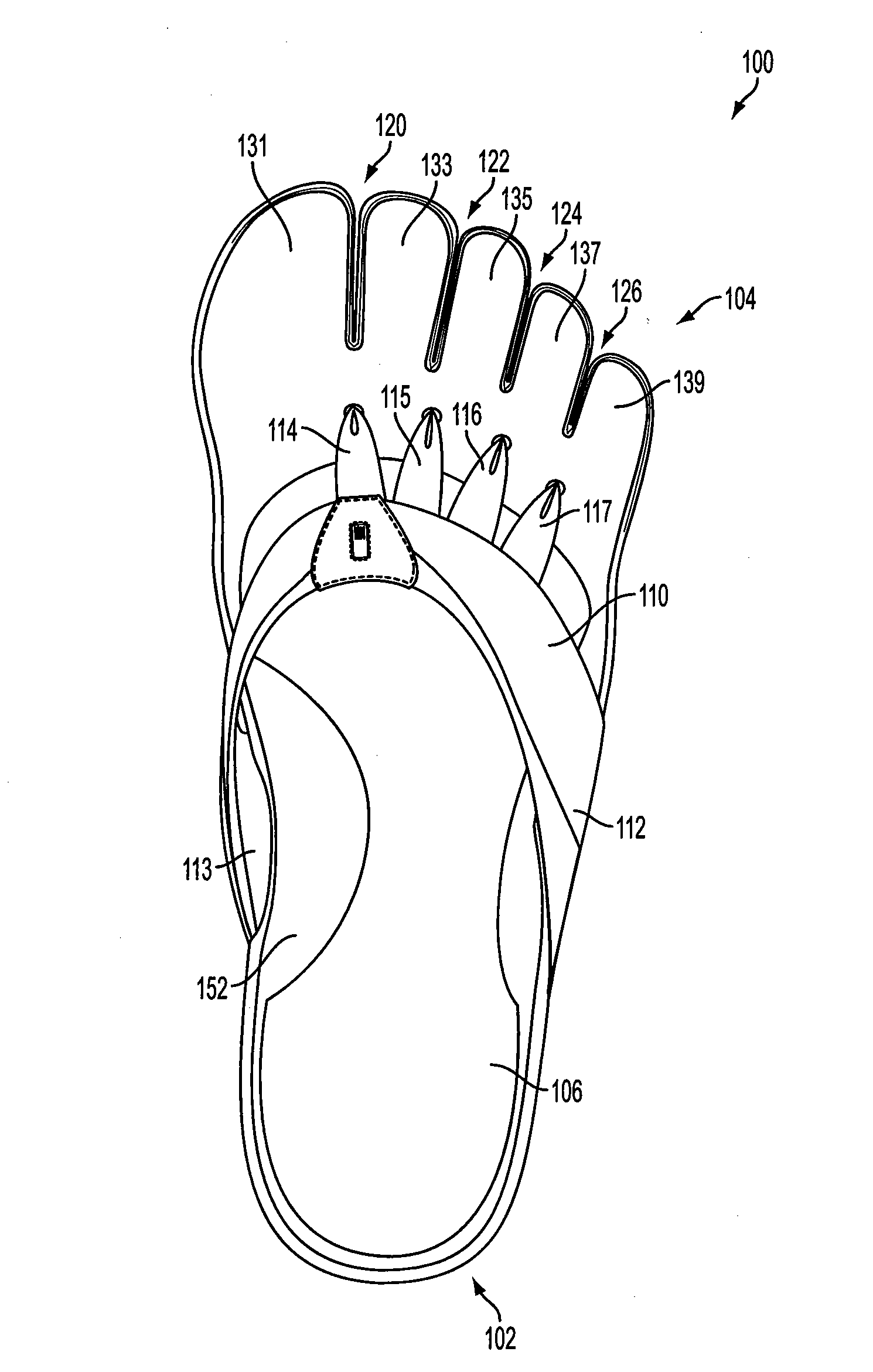 Footwear having independent toe platforms