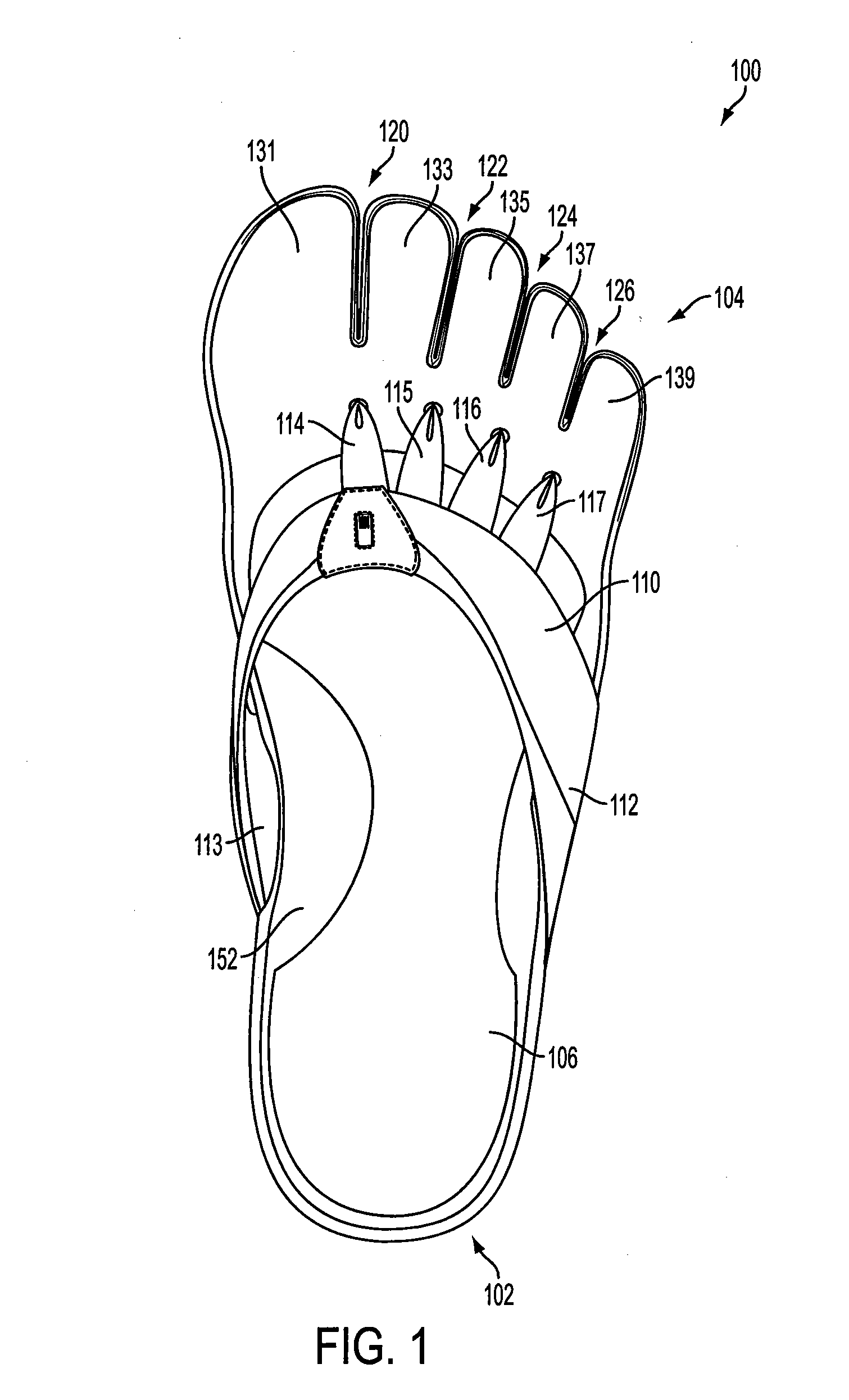 Footwear having independent toe platforms