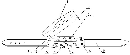 Watch with blowing and temperature reduction functions in summer