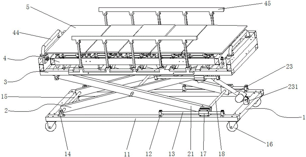 Control system and control method for insertion board type patient transfer trolley