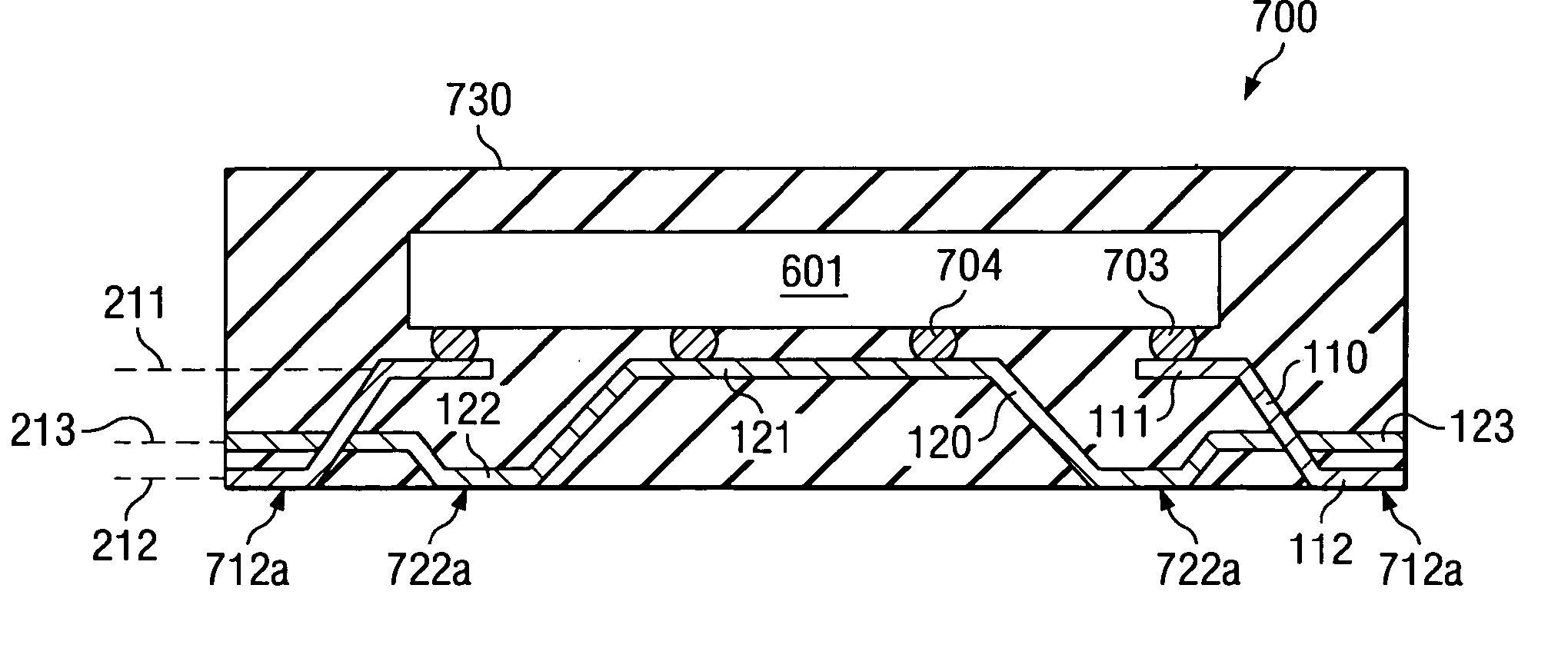 Three-level leadframe for no-lead packages