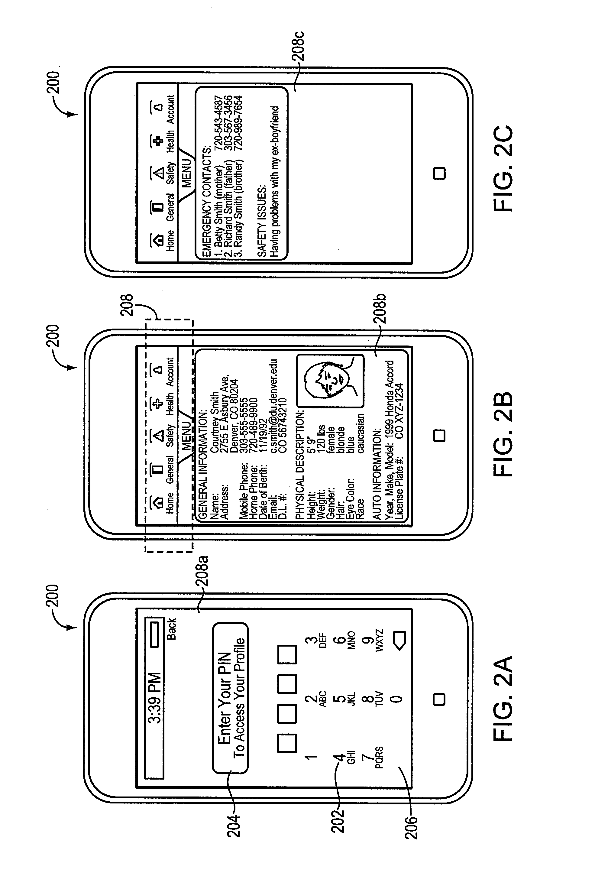 Personal safety application for mobile device and method