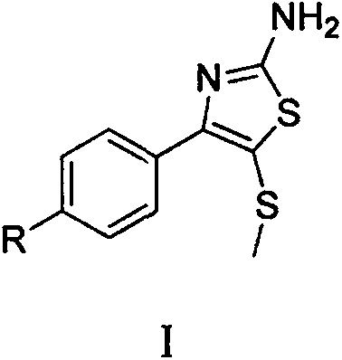 Synthetic method of 2-amino-4-aryl-5-methylthiothiazole compound