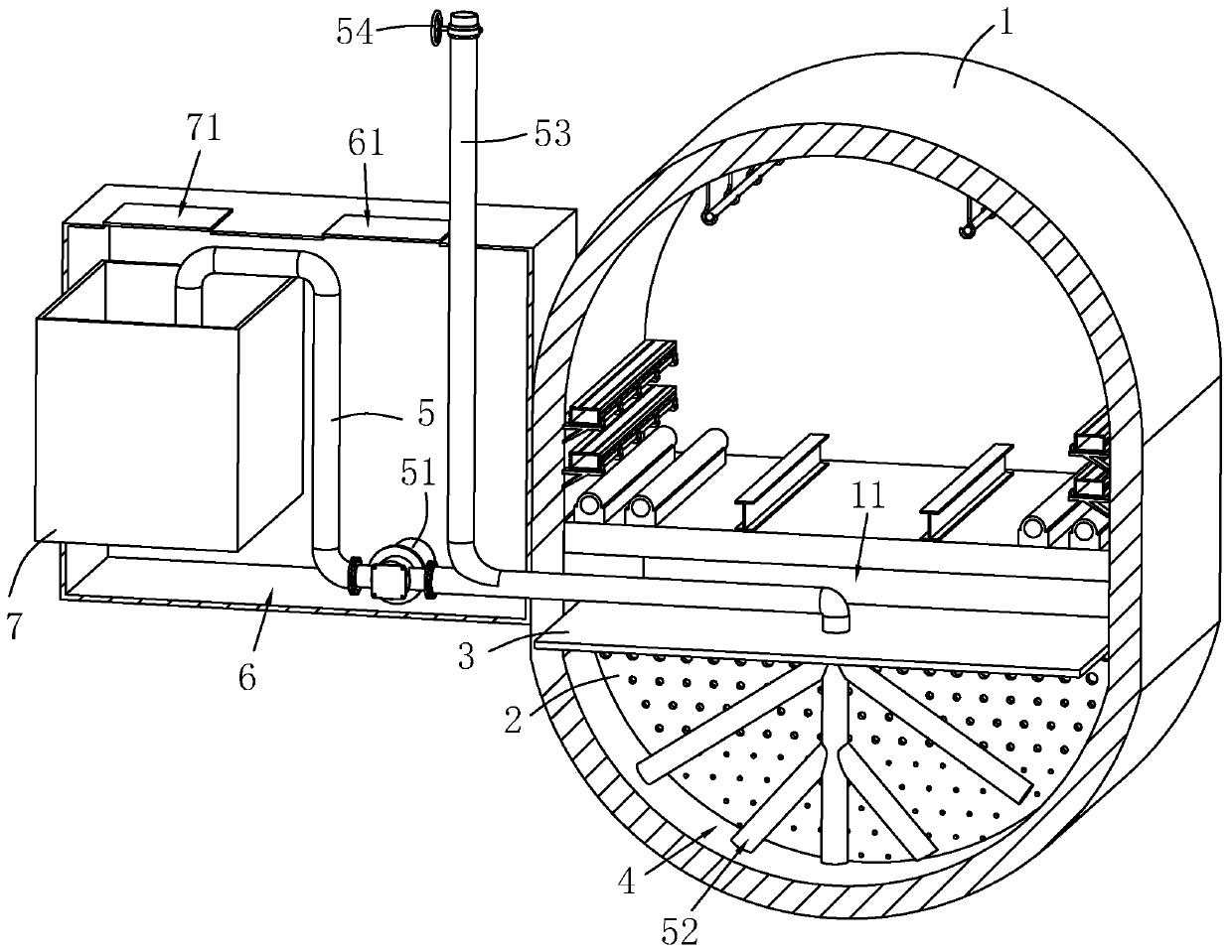 Novel underground comprehensive pipe gallery transportation system