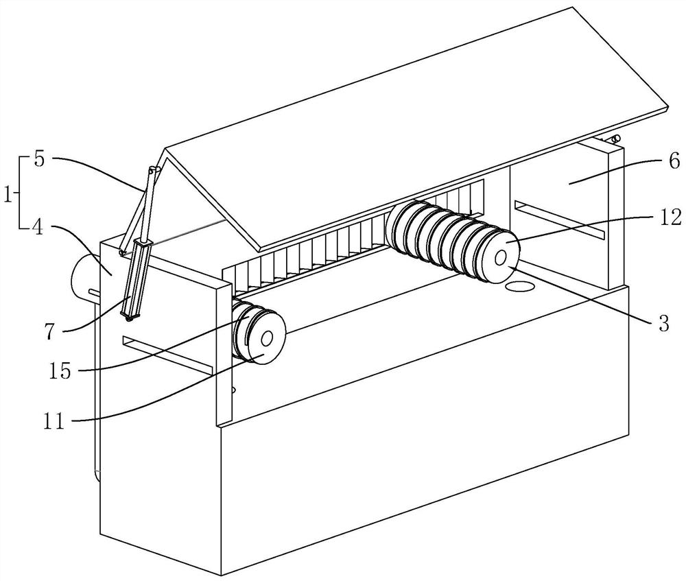 A stretching oven with adjustable damping force