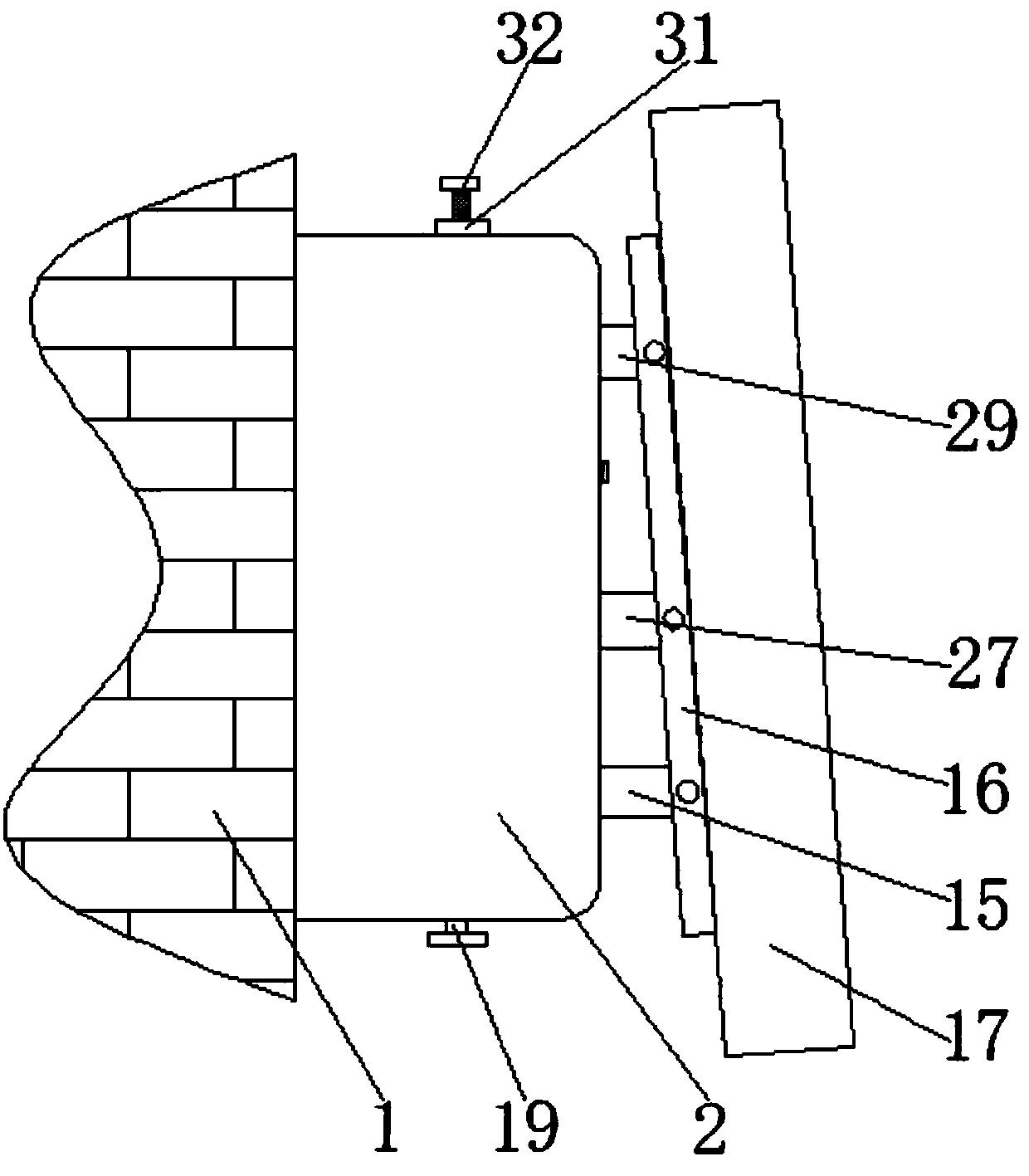 Built-in power line type computer display screen mounting rack