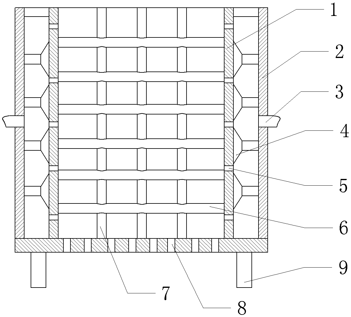 Containing device used for chicken claw cold storage