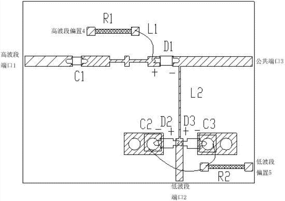 Broadband microwave switch duplex circuit with low video feed through leakage