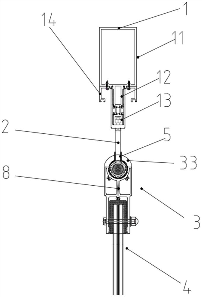 Adjustable glass sun shield for curtain wall and mounting method of adjustable glass sun shield