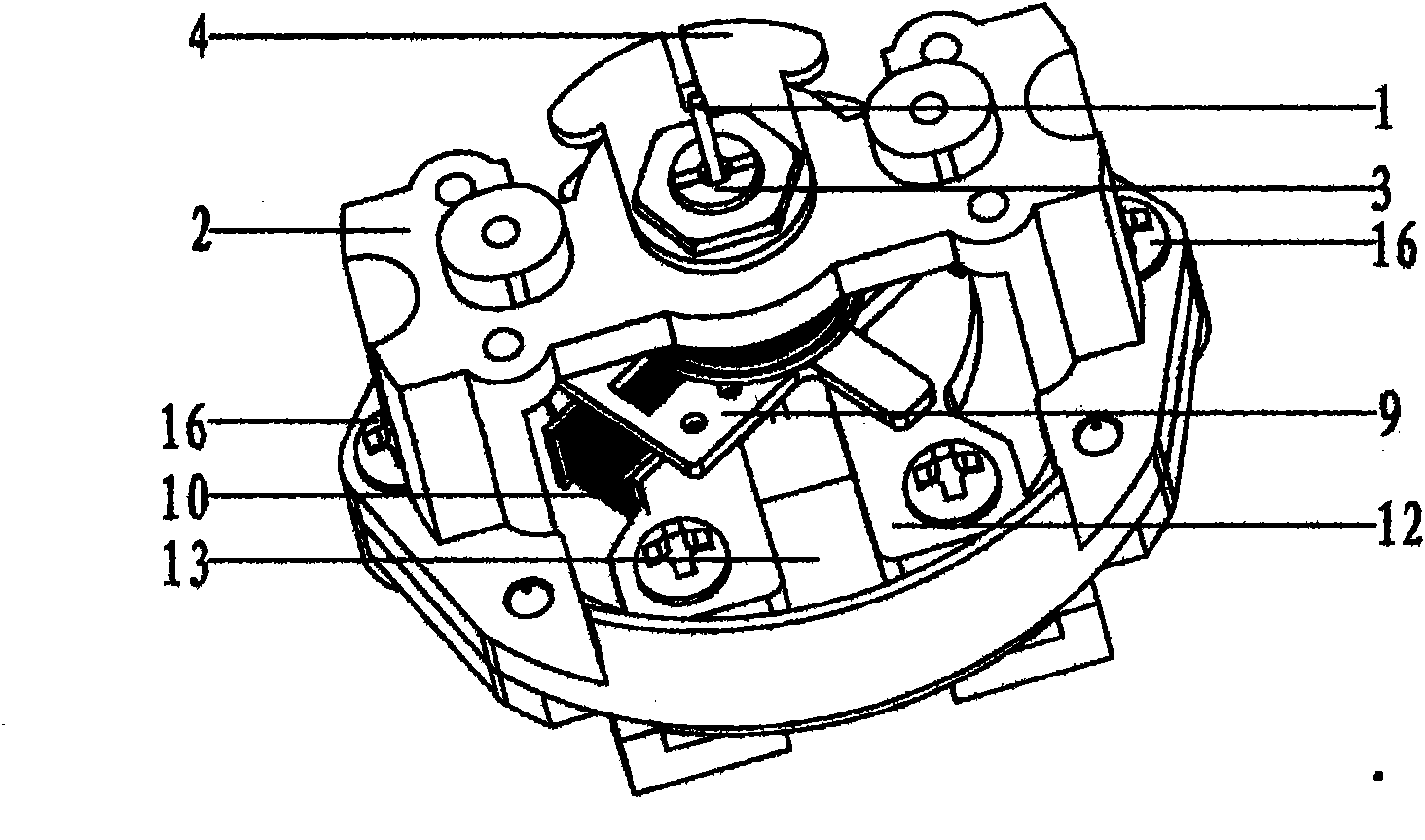 Shockproof movement of revolution meter