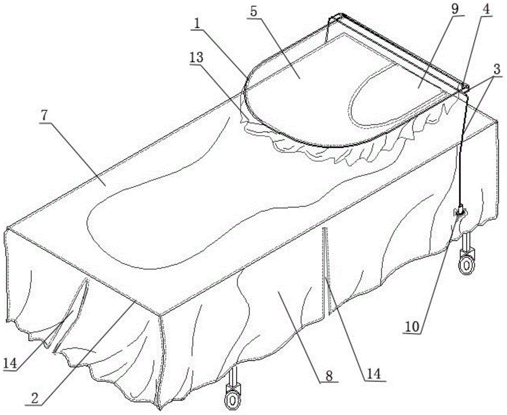 Medical sickbed rainproof sunshade for examination attending