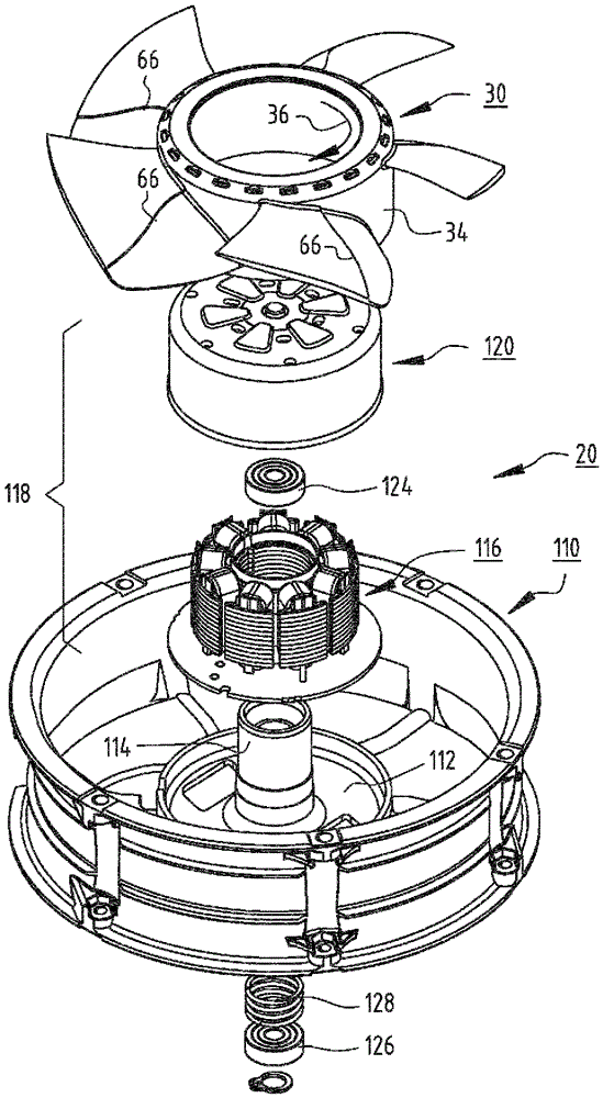 Axial flow ventilation or diagonal flow ventilation