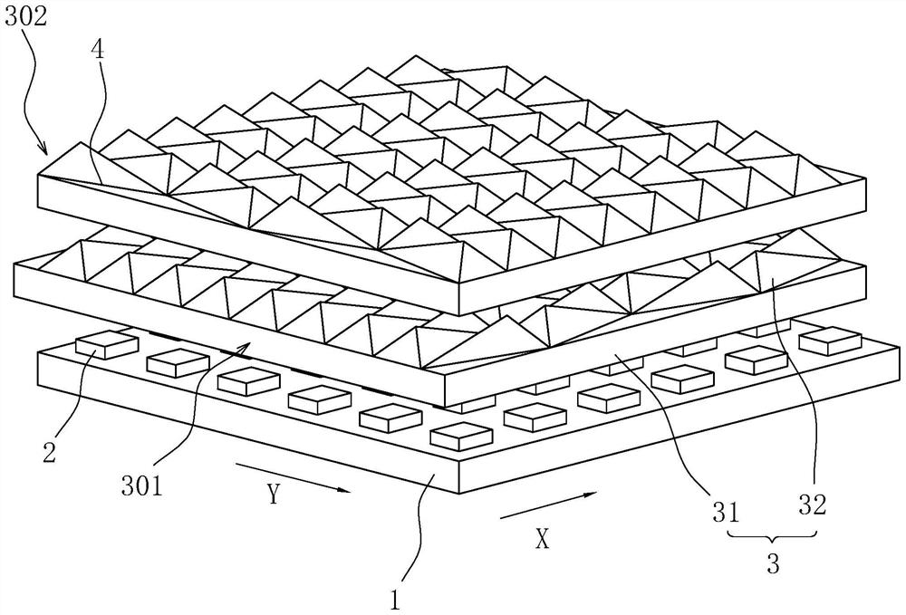 Light splitting plate combination structure