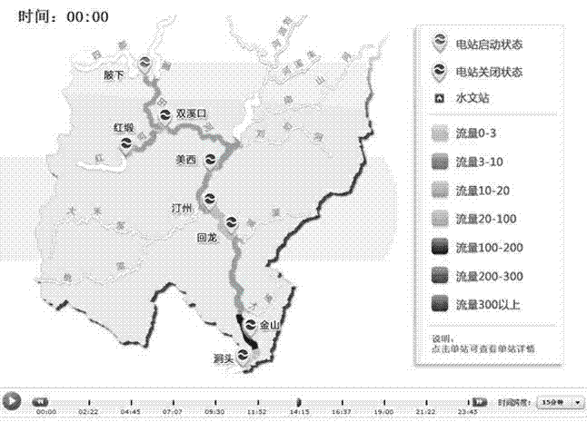 Hydropower station hydropower dispatching plan generation and simulation method based on GIS technology