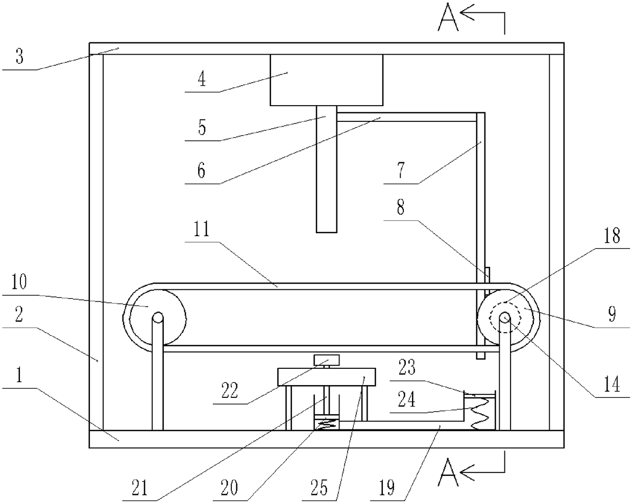 Rapid feeding device of mortising machine