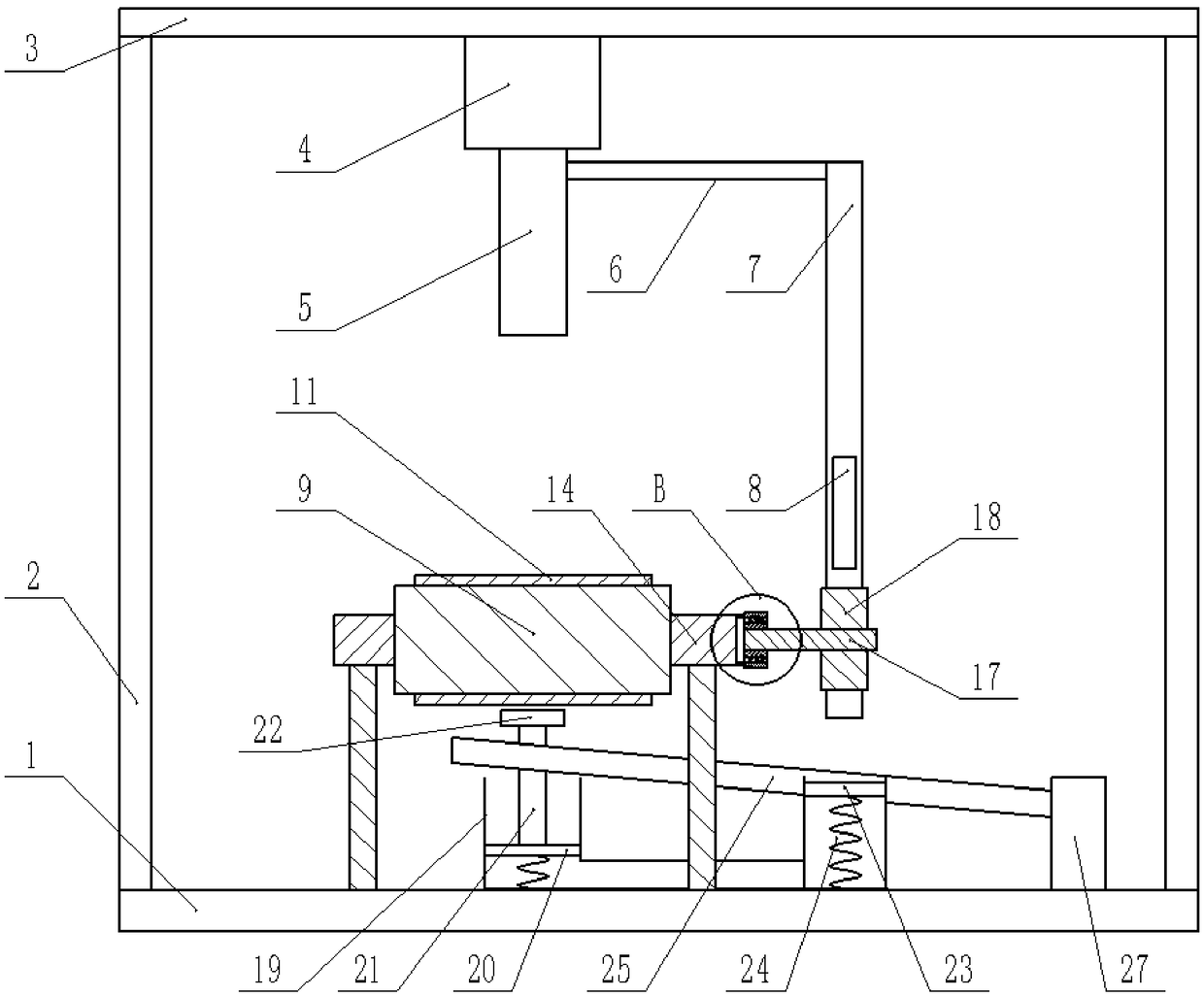 Rapid feeding device of mortising machine