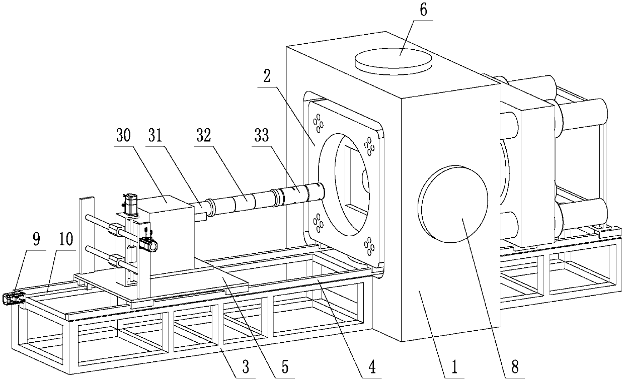 Rock microwave fracturing testing device based on true triaxial loading