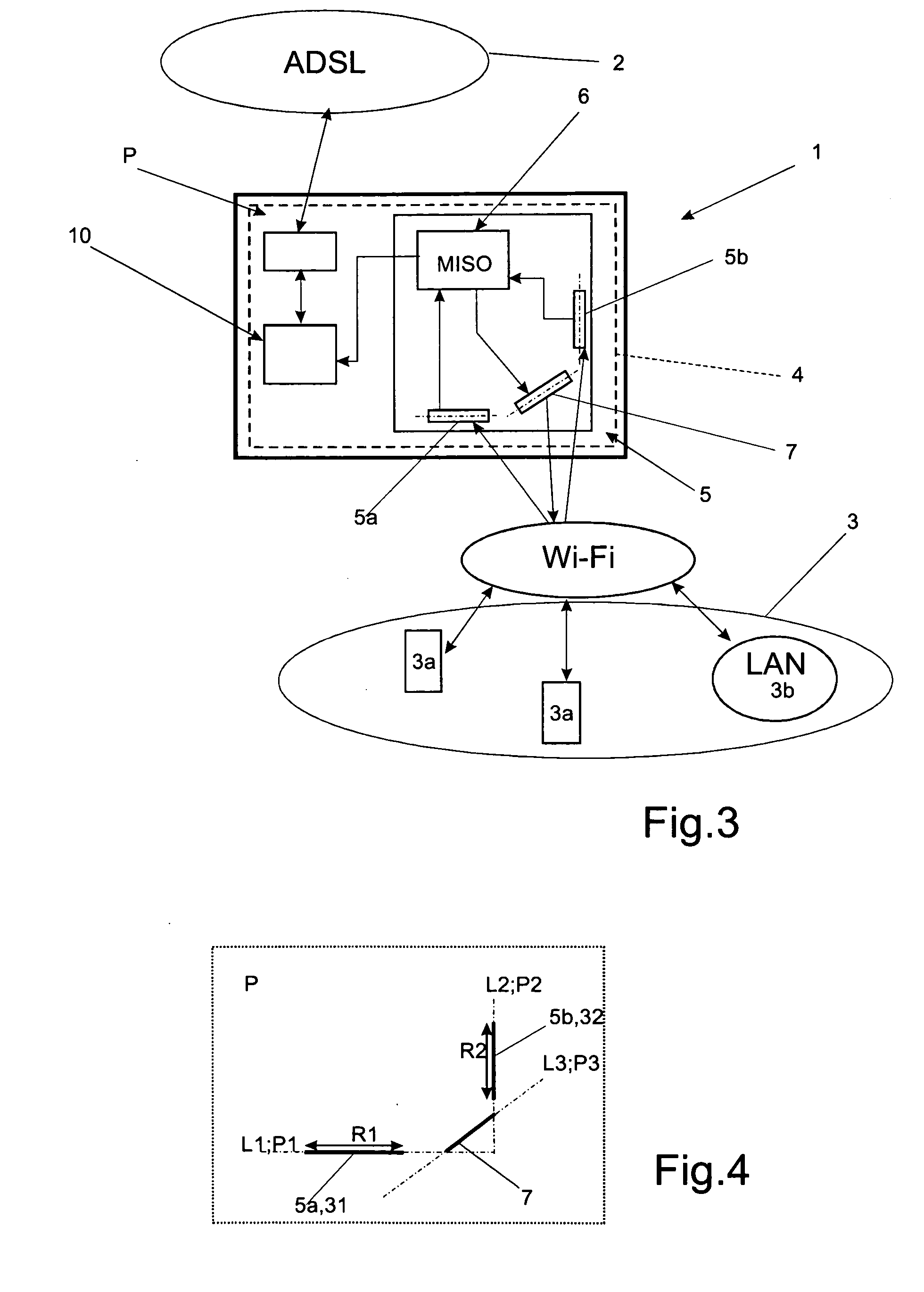 Gateway equipped with a multi-antenna transceiver system with MISO architecture for WI-FI communications