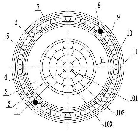 Uniform-electric-field intelligent temperature-sensing power supply cable