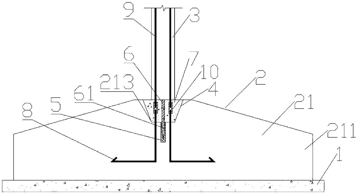 Prefabricated foundation bearing platform and foundation structure