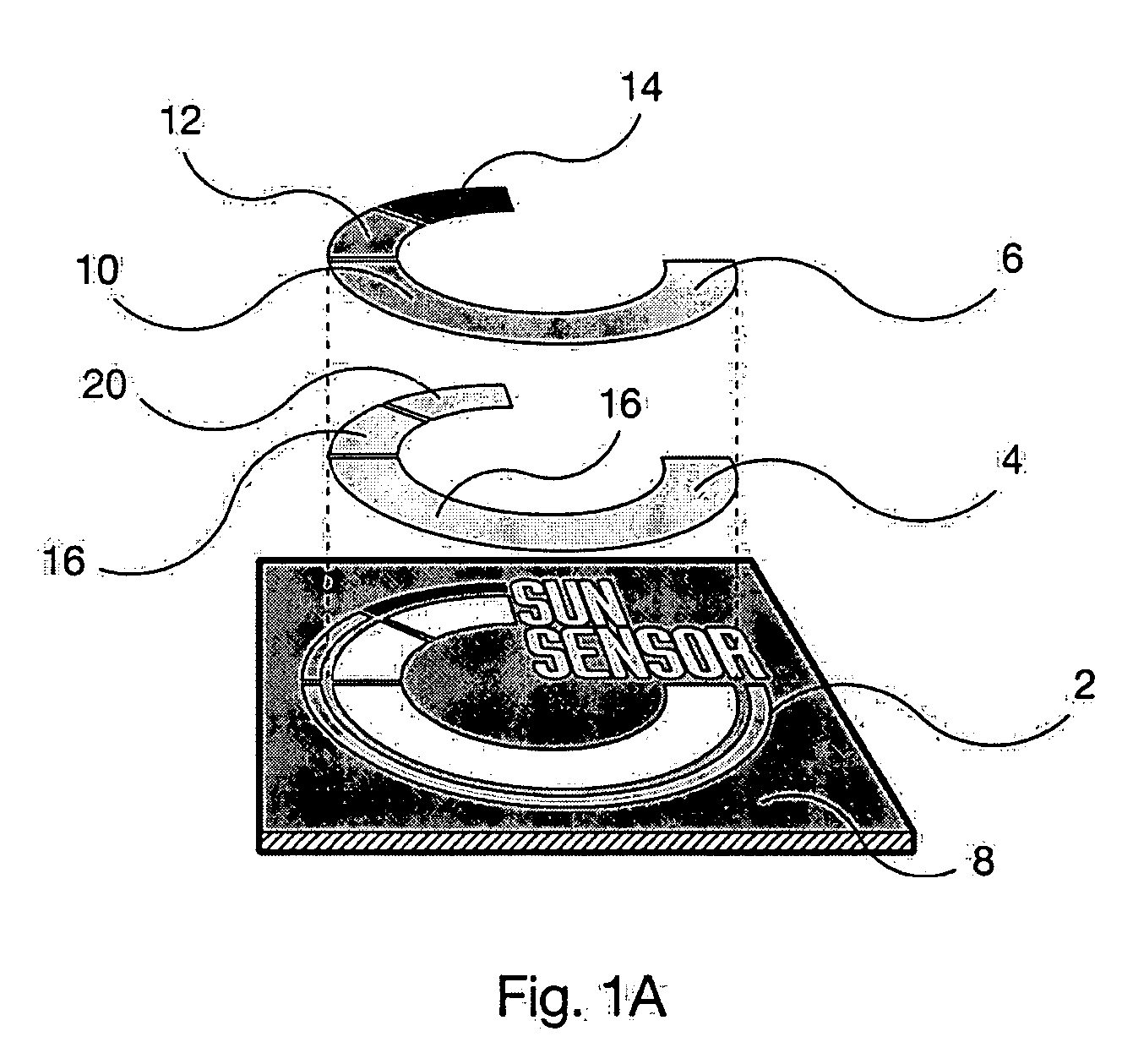 Sun sensor, an article incorporating the sun sensor and methods of preparation and use