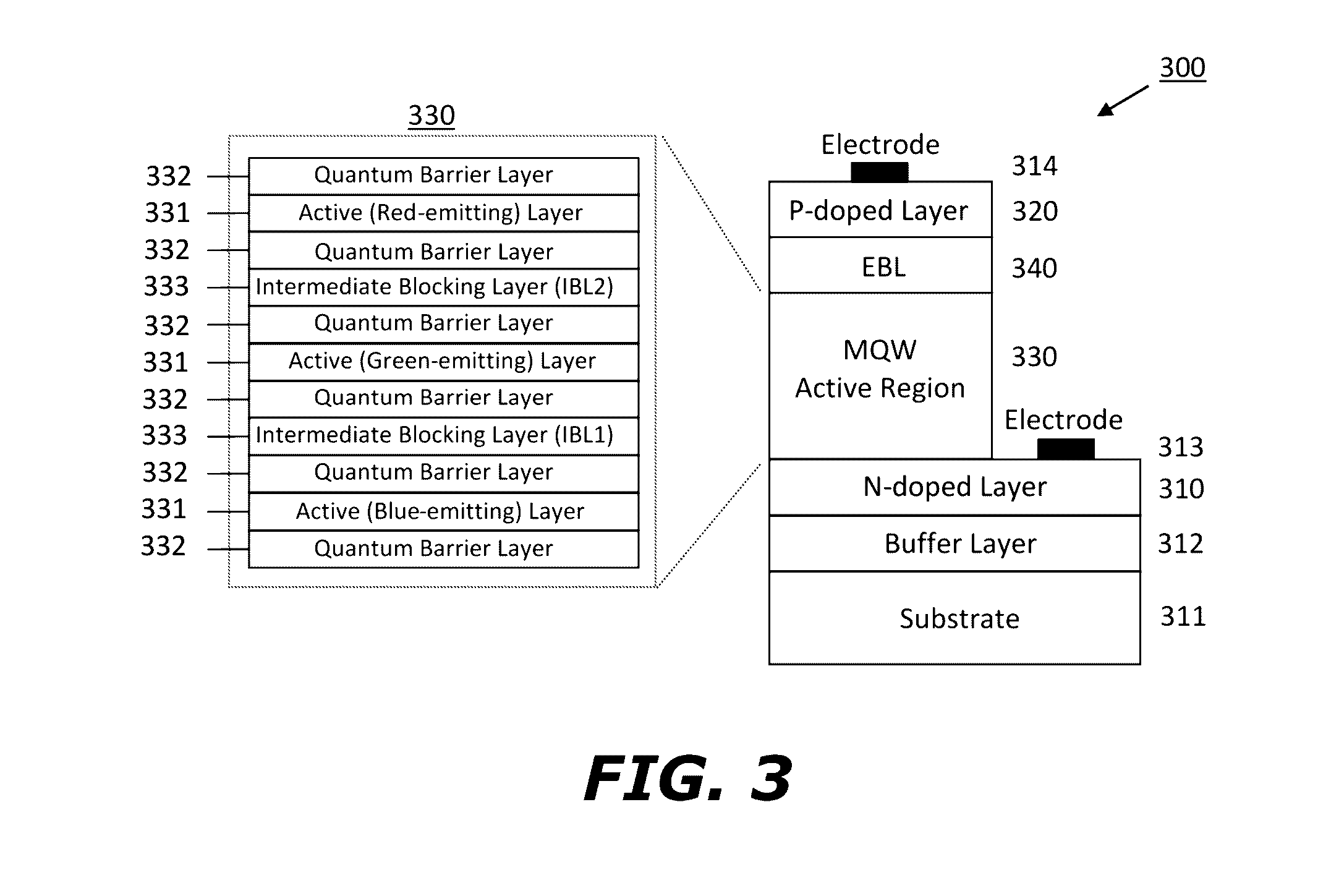 Multi-Color Light Emitting Structures with Fixed or Variable Emission Color