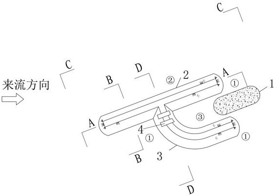 Ecological flow guide fender pier structure for long-span wading bridge