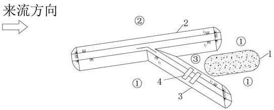 Ecological flow guide fender pier structure for long-span wading bridge