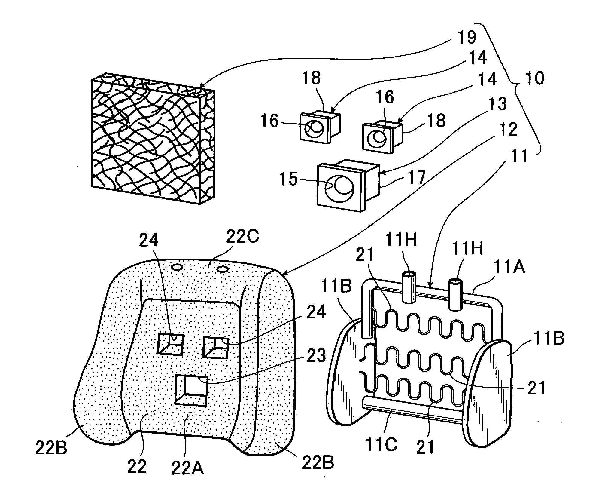 Acoustic structure of seat back