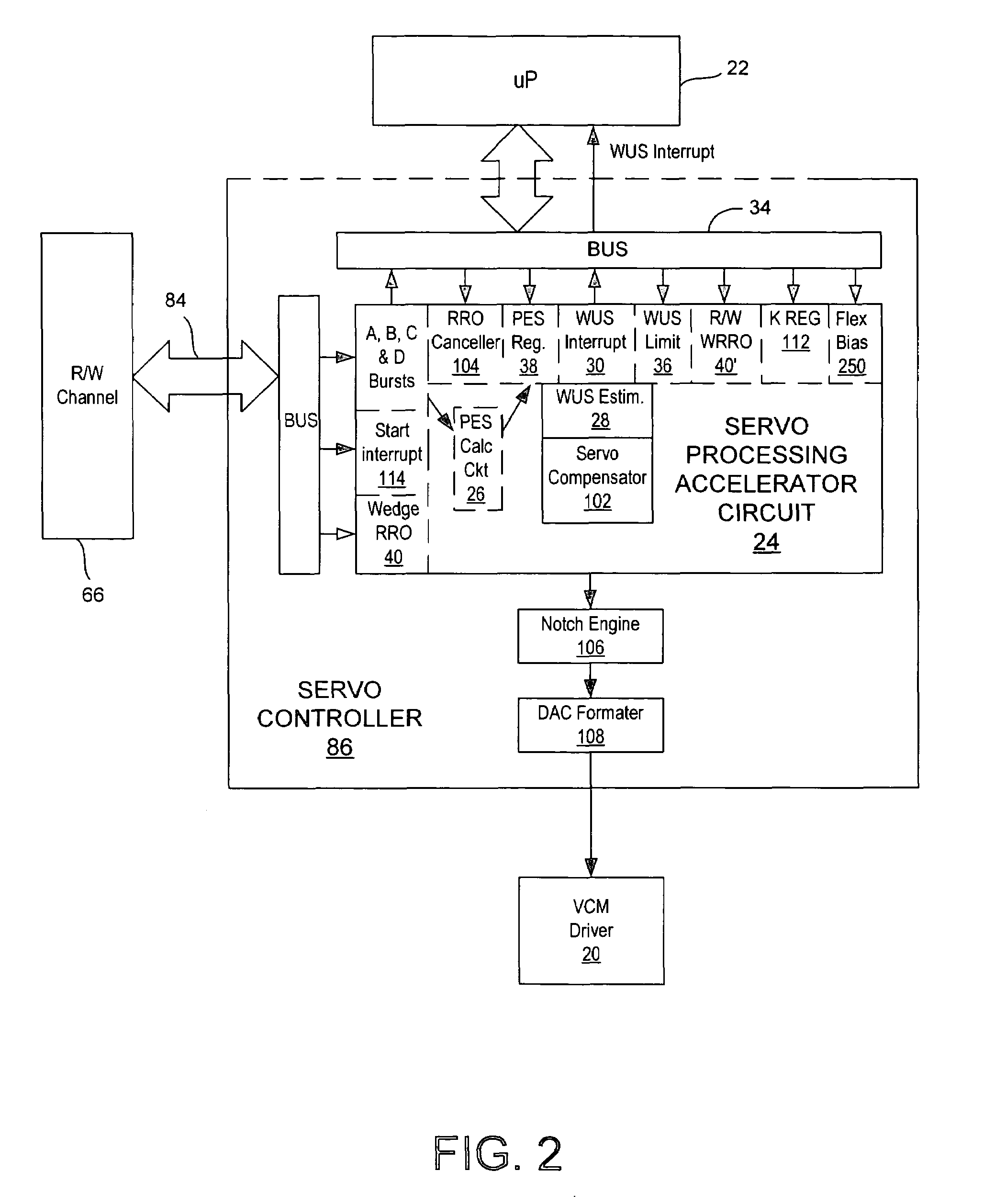 Disk drive control system having a servo processing accelerator circuit