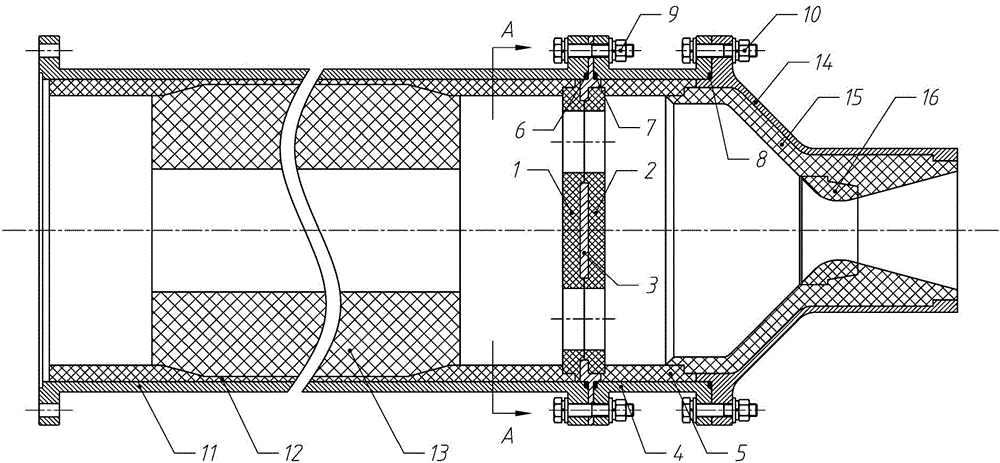 Turbulence device for postcombustion chamber of hybrid rocket engine