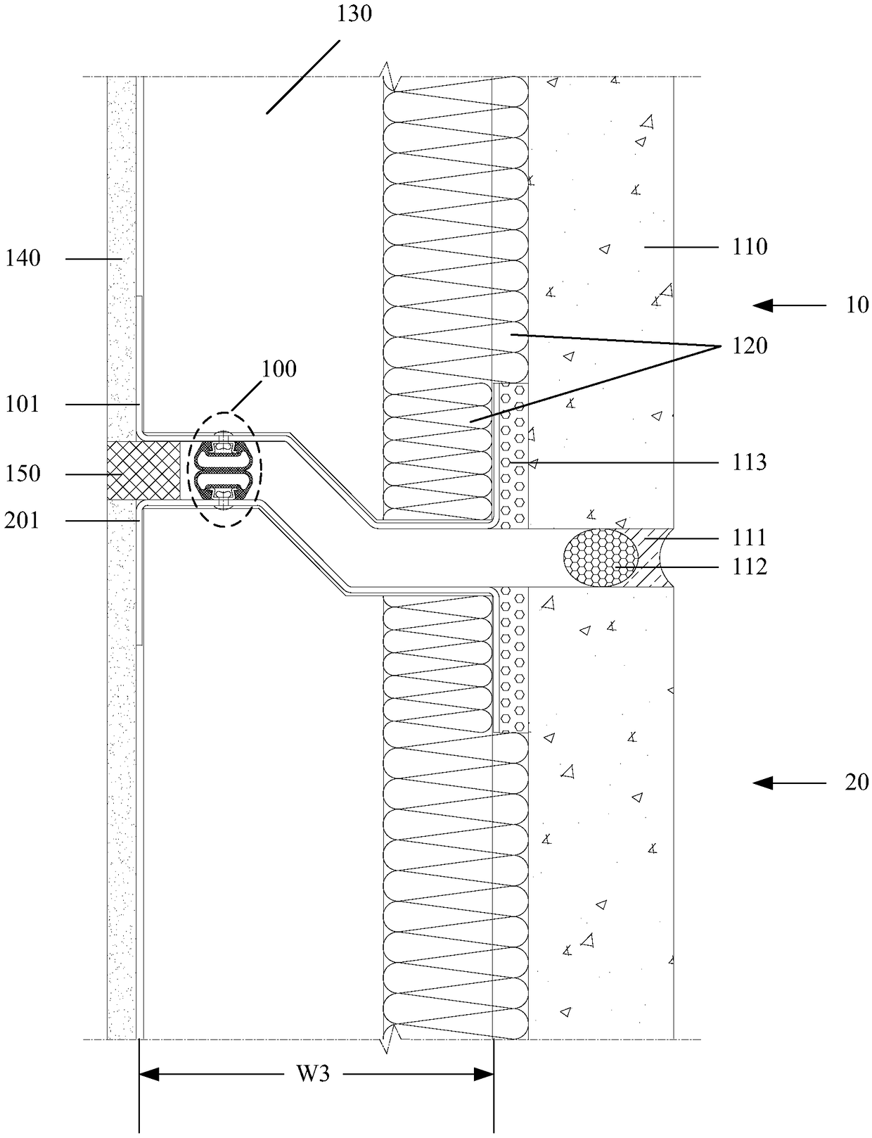 Prefabricated exterior wall waterproof structure and prefabricated exterior wall