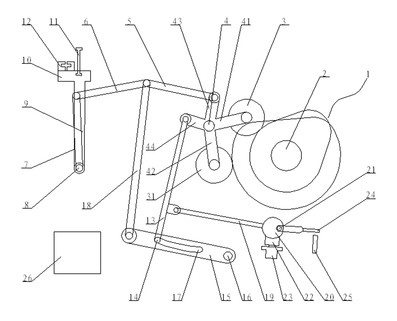 Novel numerical control reed-moving fluff conjugate cam beating-up mechanism