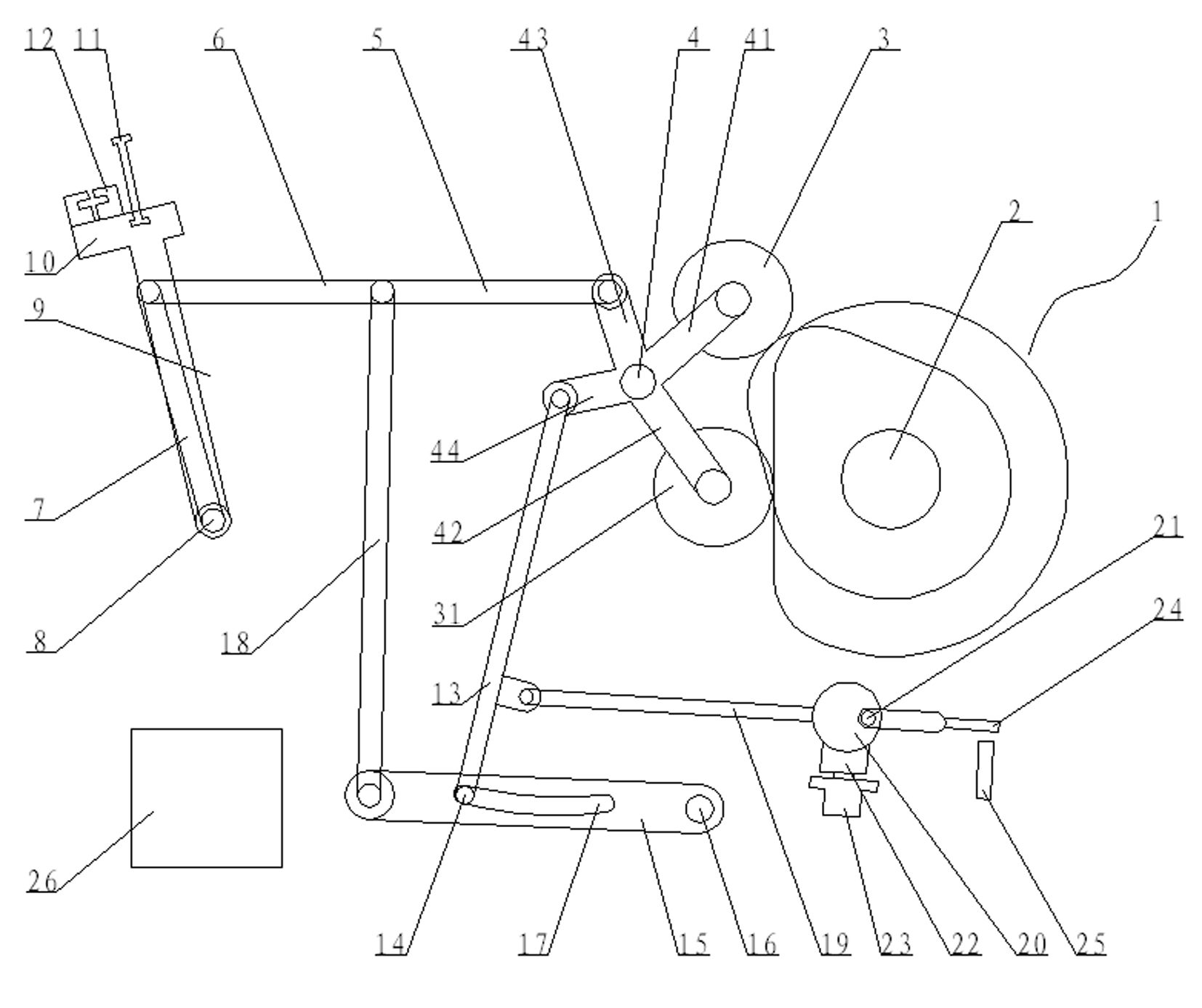 Novel numerical control reed-moving fluff conjugate cam beating-up mechanism