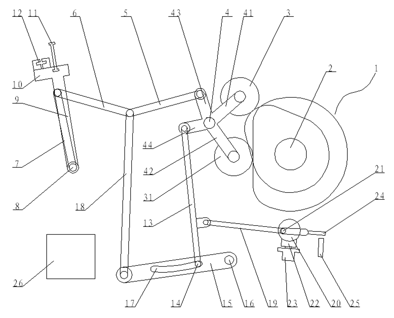 Novel numerical control reed-moving fluff conjugate cam beating-up mechanism