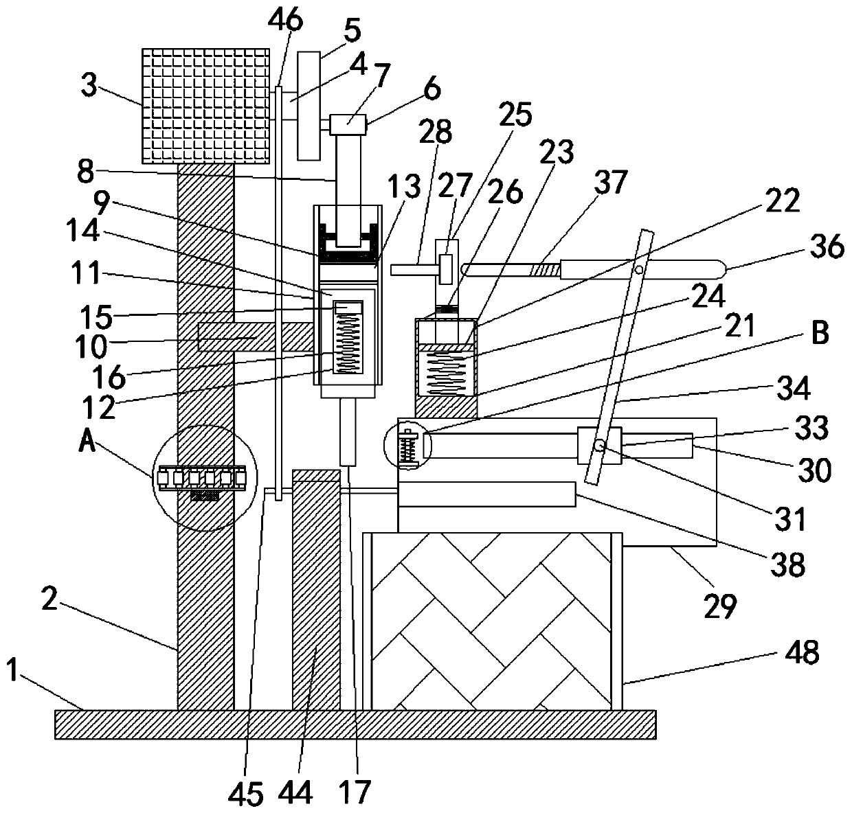 Angle steel cutting device capable of accurately positioning cutting length