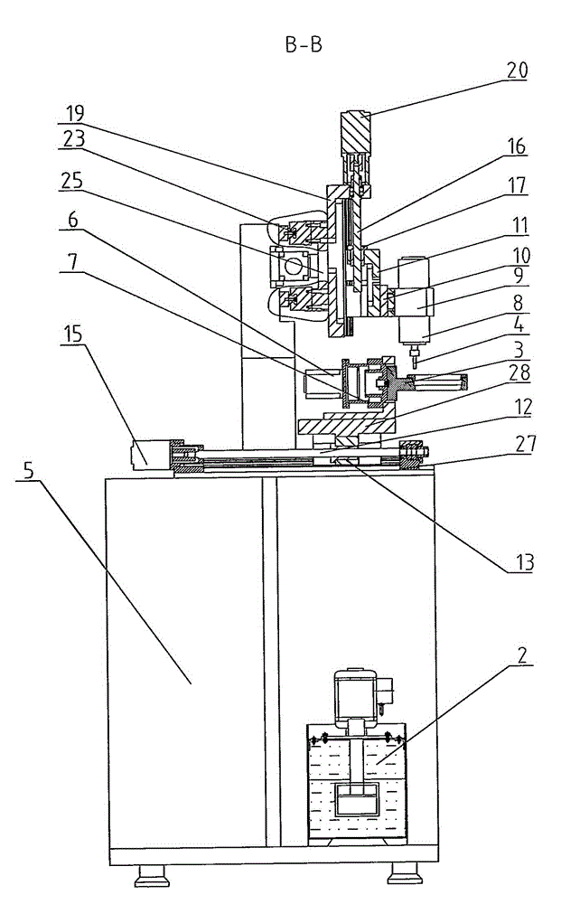 Artificial tooth machining machine