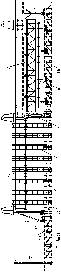 Mobile formwork bridge fabrication machine and construction method for cast-in-situ bridge fabrication