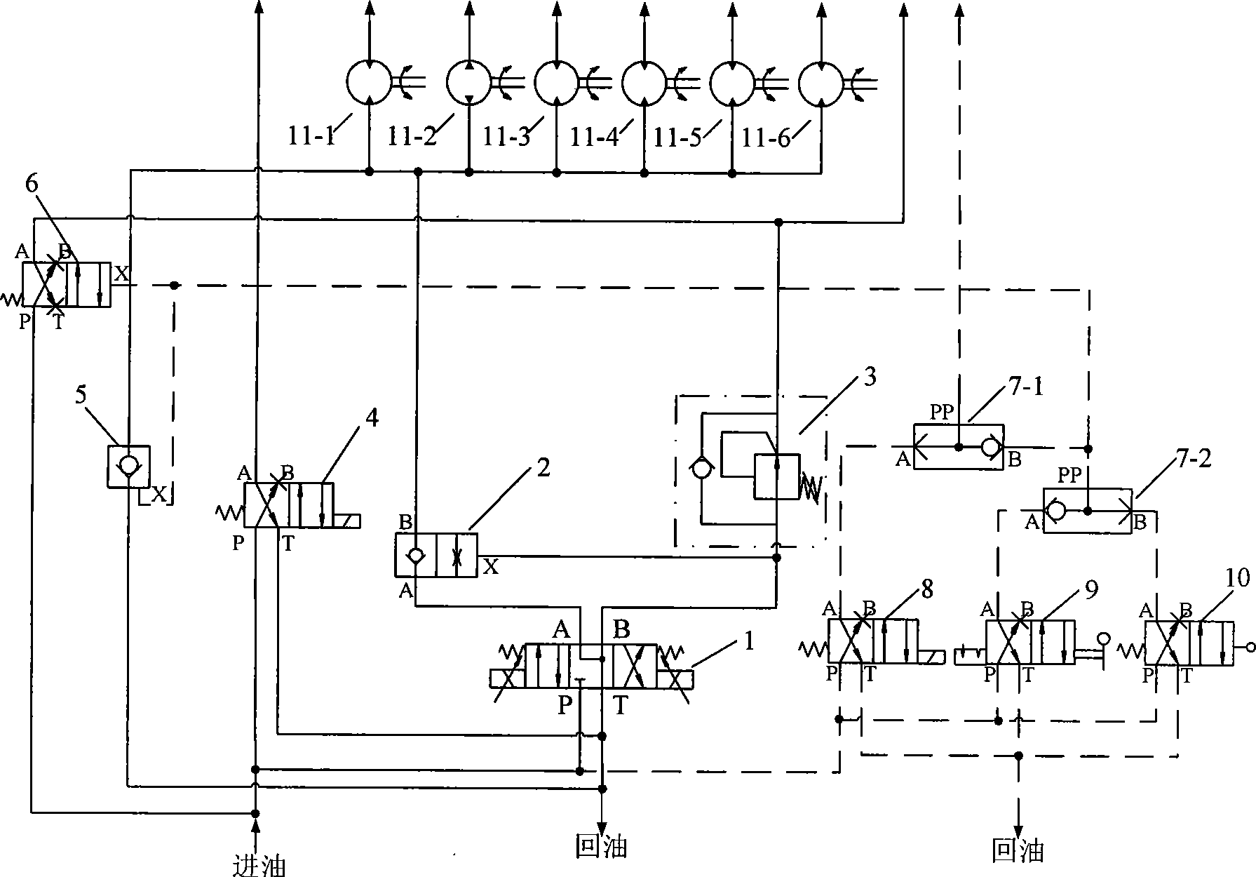 Hydraulic turbine drum valve electrohydraulic synchronous control system