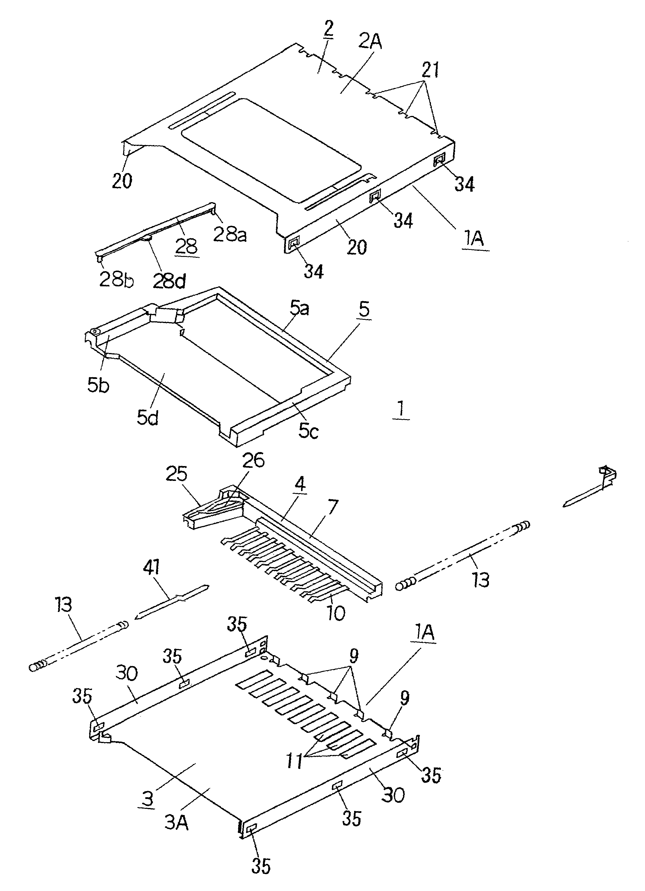 Connector for memory card