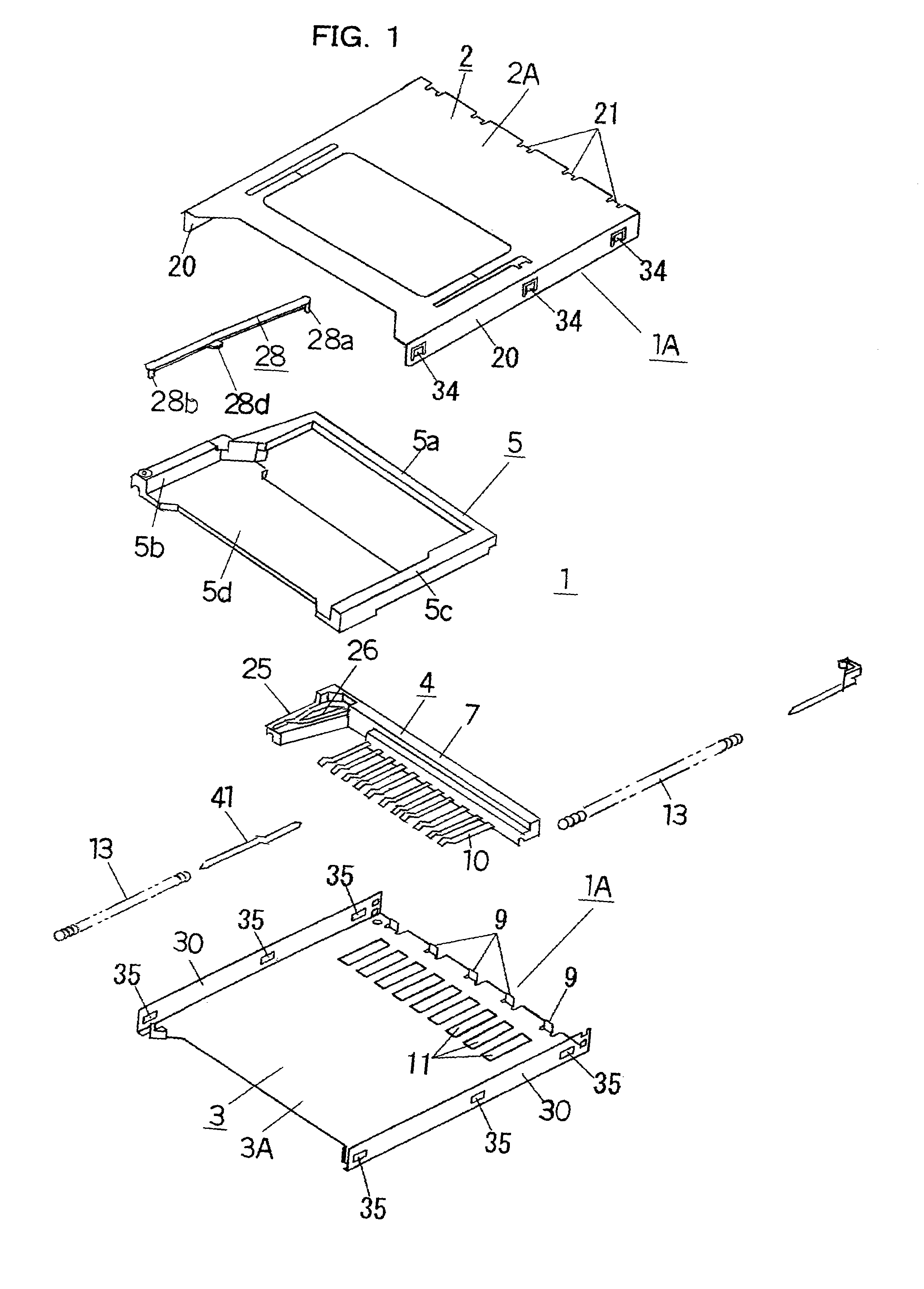 Connector for memory card