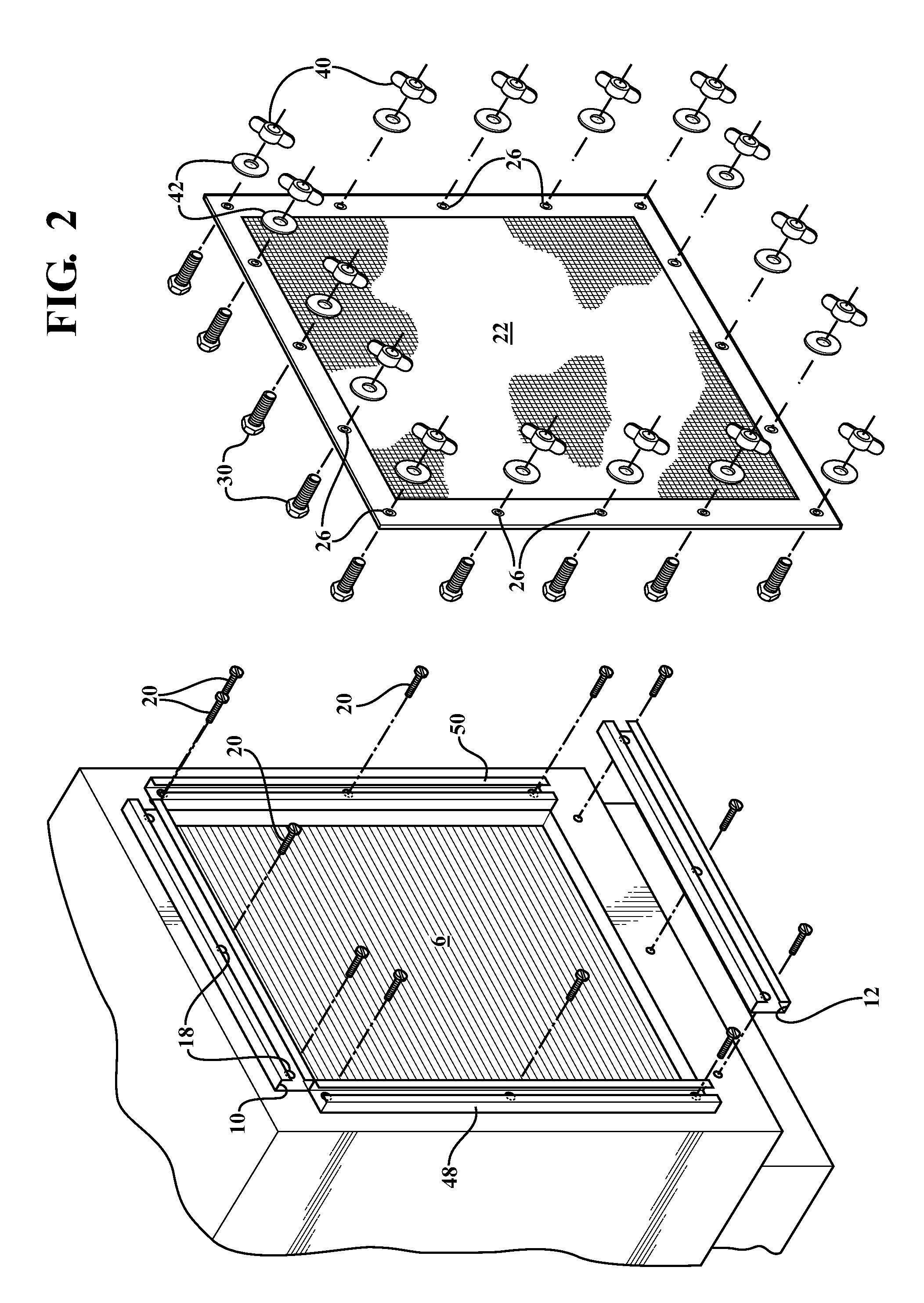 Channel lock filter fastening system for use with an air intake structure