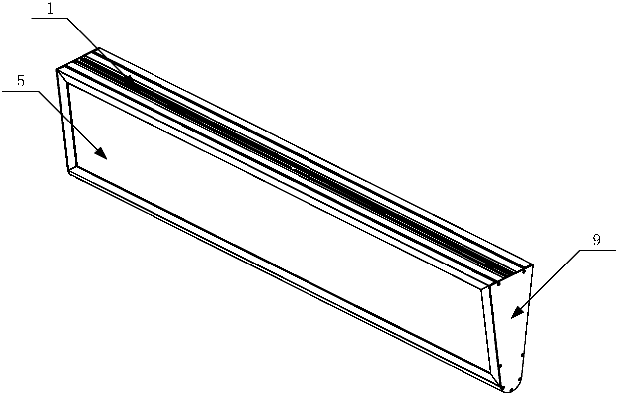 V-shaped hung-type marking aluminum profile combined structure