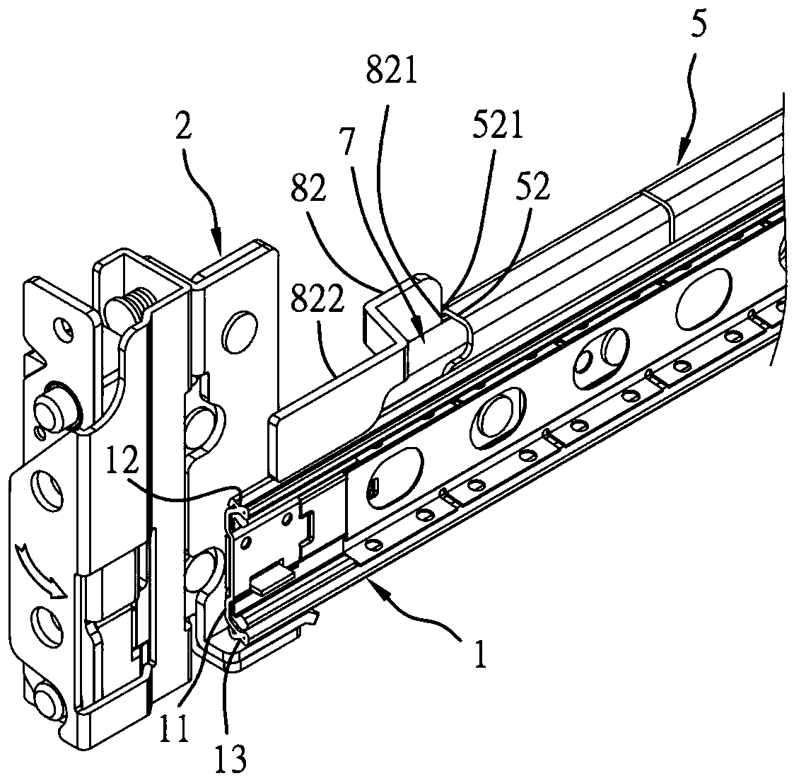 Convenient installation structure for inner rail of two-section server slide rail